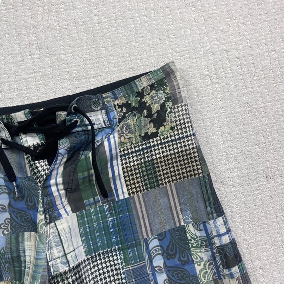 Y2K Men's Ripzone Paisley PatchWork Board Shorts Surfer Skate Grunge Men Sz Read - Picture 3 of 14